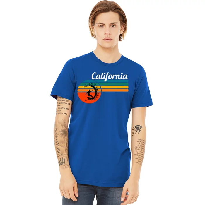 Surf California Beach Vintage Retro Surf Premium T-Shirt