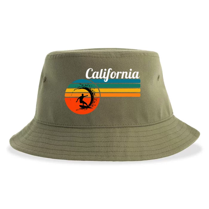 Surf California Beach Vintage Retro Surf Sustainable Bucket Hat