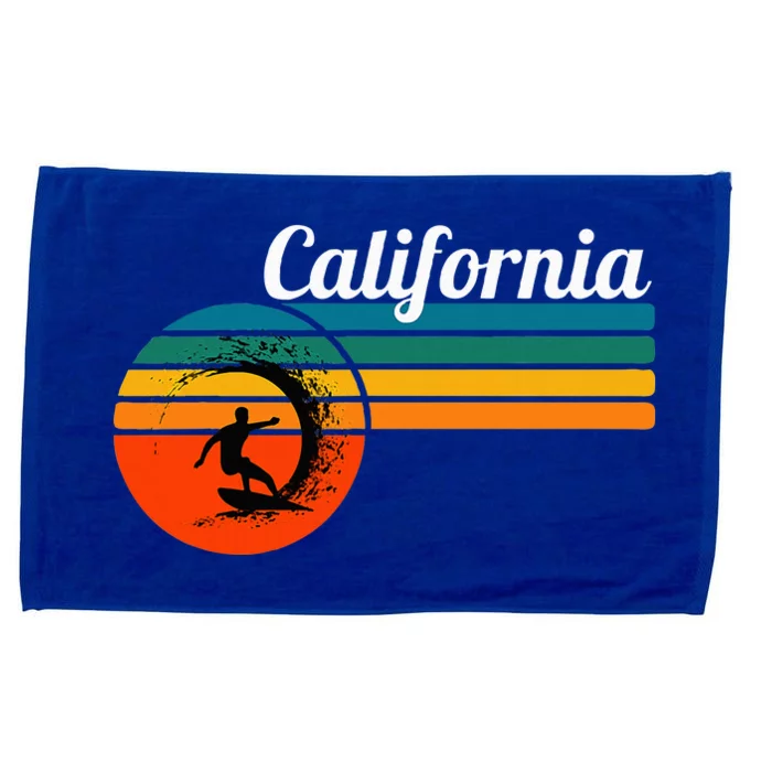 Surf California Beach Vintage Retro Surf Microfiber Hand Towel