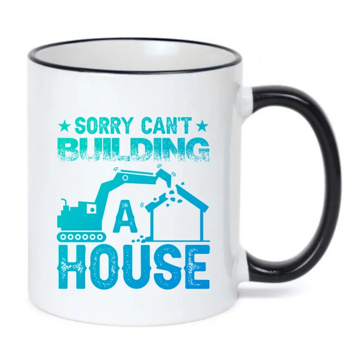 Sorry Cant Building A House Construction Worker Funny Gift Black Color Changing Mug