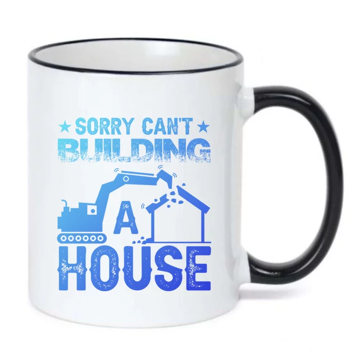 Sorry Cant Building A House Construction Worker Funny Gift Black Color Changing Mug