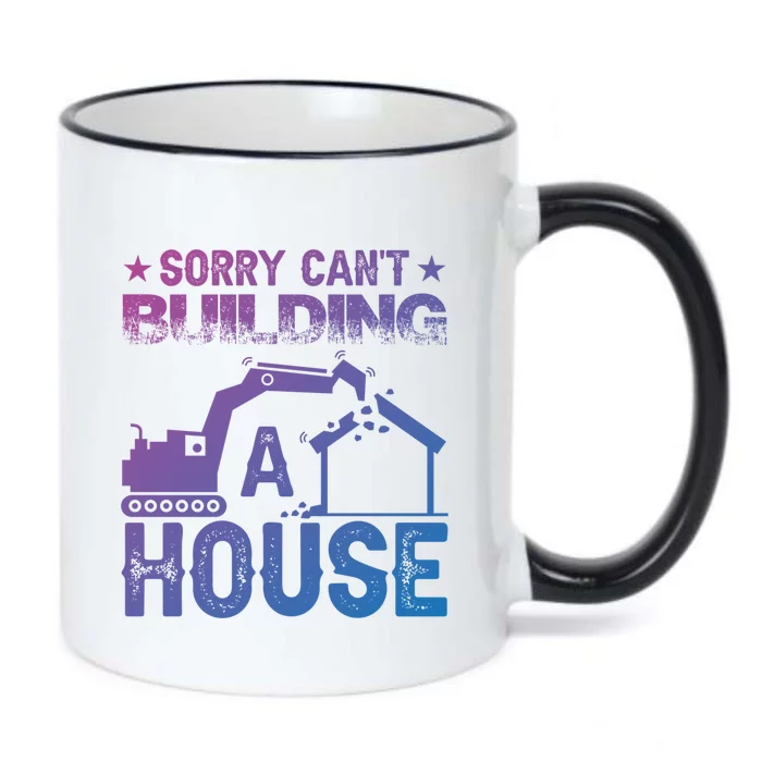 Sorry Cant Building A House Construction Worker Funny Gift Black Color Changing Mug