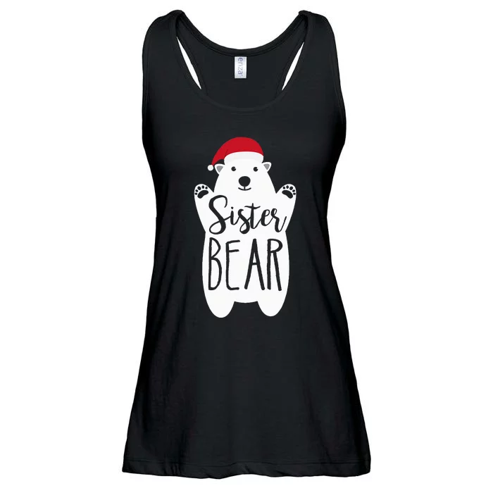 Sister Christmas Bear Santa Gift Family Matching Pajamas Ladies Essential Flowy Tank