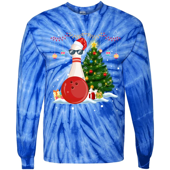 Sports Christmas Bowling Snow Bowling Cool Gift Tie-Dye Long Sleeve Shirt