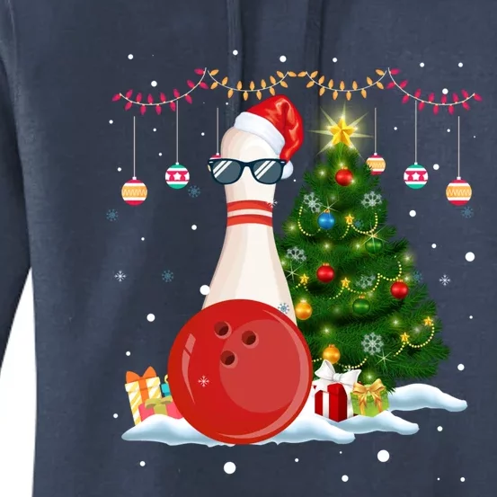 Sports Christmas Bowling Snow Bowling Cool Gift Women's Pullover Hoodie