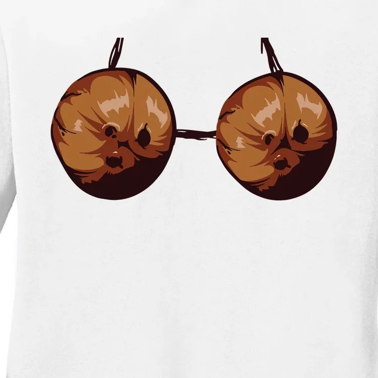 Summer Coconut Bra Halloween Costume Shirt Funny Outfit Gift Ladies Long Sleeve Shirt