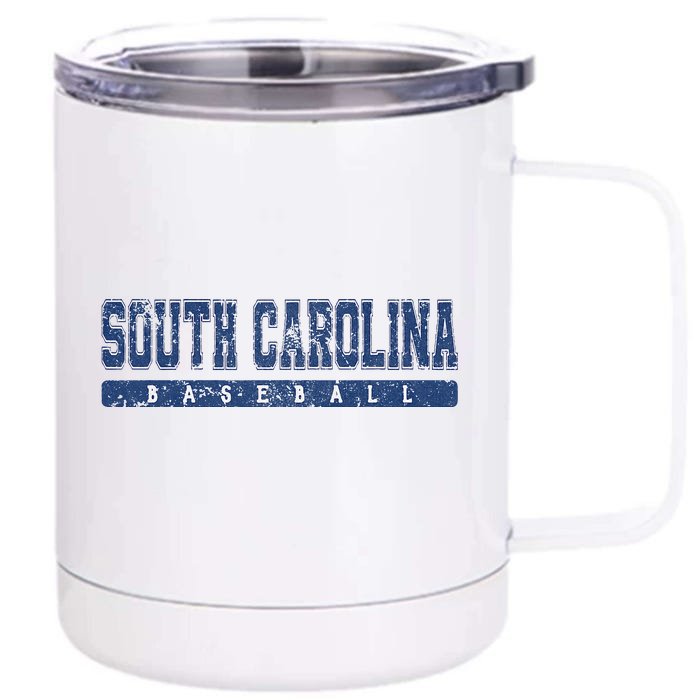 South Carolina Baseball Blue Vintage Front & Back 12oz Stainless Steel Tumbler Cup