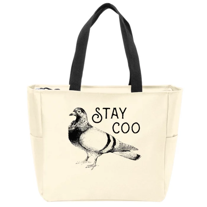 Stay Coo Bird Birding Funny Cool Pigeons Zip Tote Bag