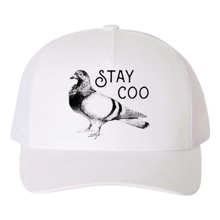 Stay Coo Bird Birding Funny Cool Pigeons Yupoong Adult 5-Panel Trucker Hat