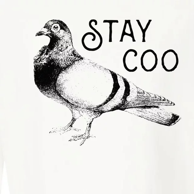 Stay Coo Bird Birding Funny Cool Pigeons Cropped Pullover Crew