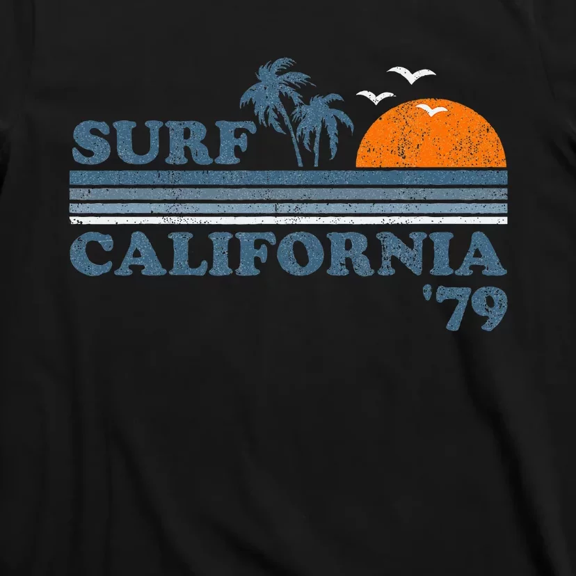 Surf California Beach Retro Sunset Surf 70s T-Shirt