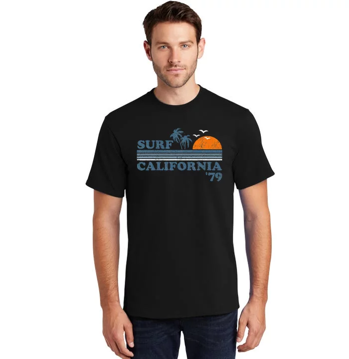 Surf California Beach Retro Sunset Surf 70s Tall T-Shirt