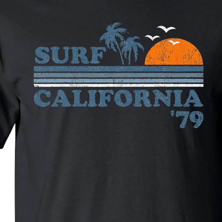 Surf California Beach Retro Sunset Surf 70s Tall T-Shirt