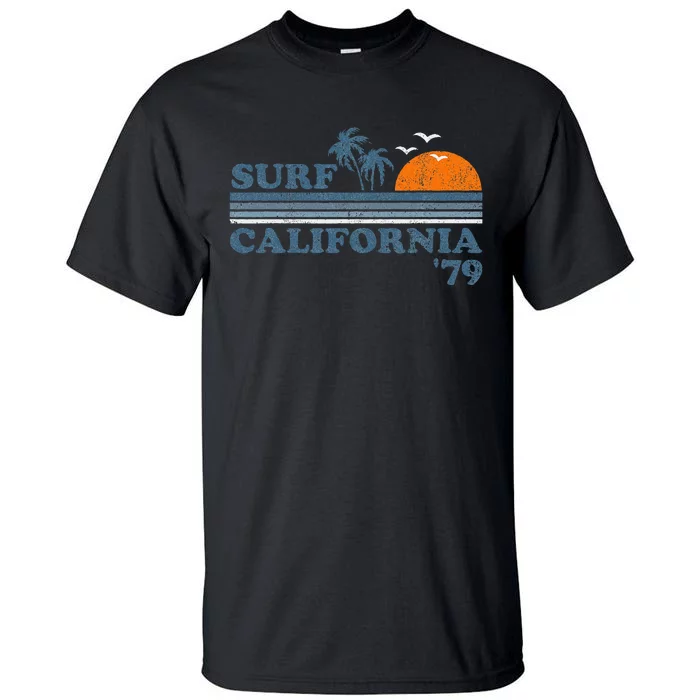 Surf California Beach Retro Sunset Surf 70s Tall T-Shirt