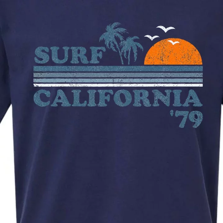 Surf California Beach Retro Sunset Surf 70s Sueded Cloud Jersey T-Shirt