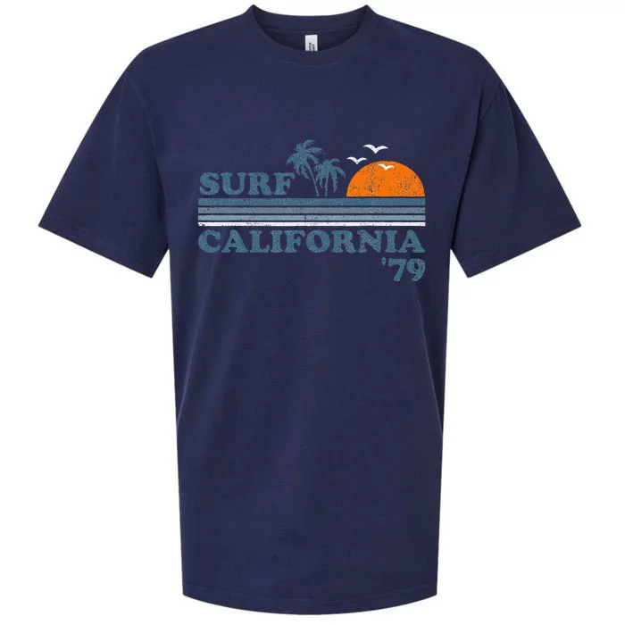 Surf California Beach Retro Sunset Surf 70s Sueded Cloud Jersey T-Shirt