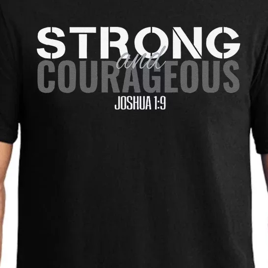 Strong & Courageous Bible Verse Christian Pajama Set