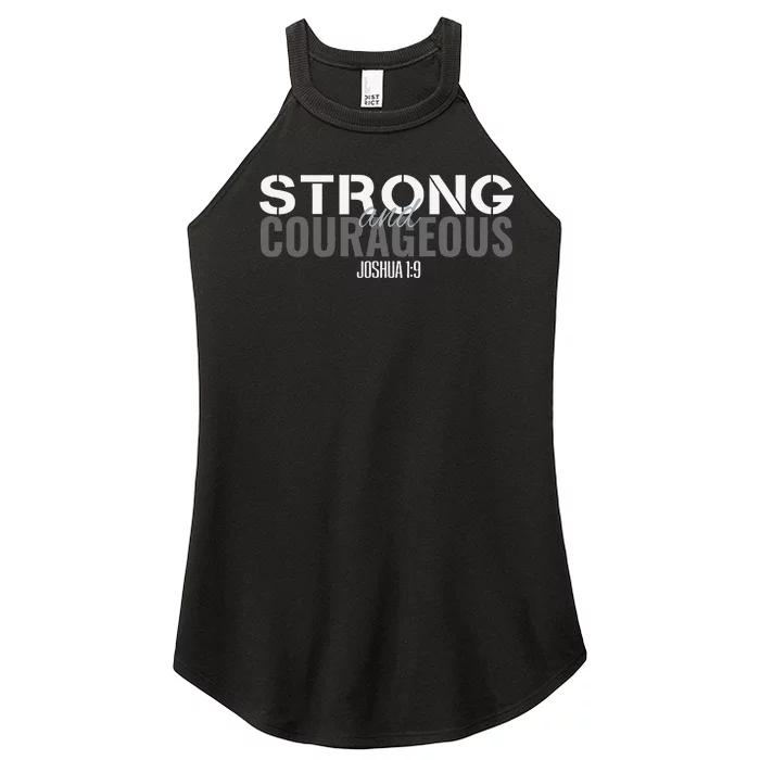 Strong & Courageous Bible Verse Christian Women’s Perfect Tri Rocker Tank