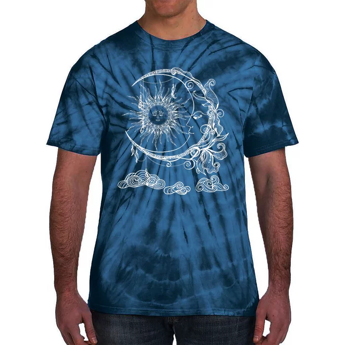 Space Celestial Bodies Sun Moon Boho Luna Solar Astronomy Tie-Dye T-Shirt