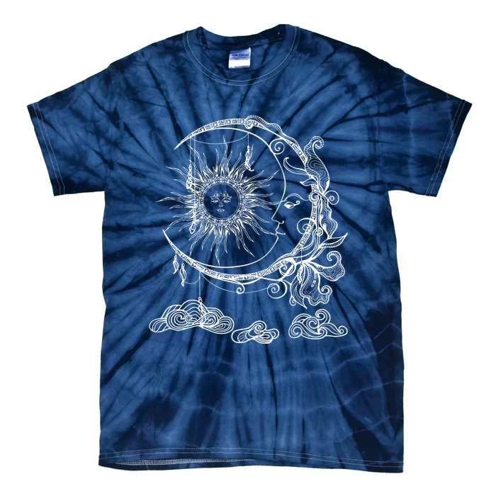 Space Celestial Bodies Sun Moon Boho Luna Solar Astronomy Tie-Dye T-Shirt