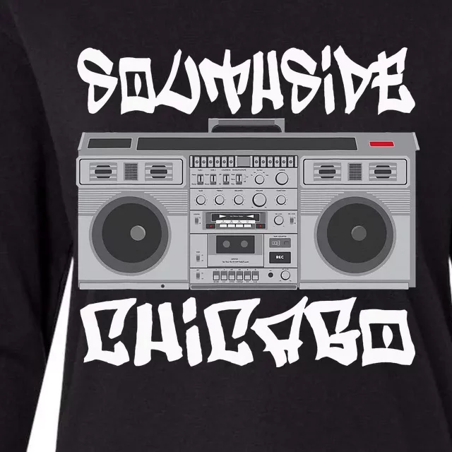 Southside Chicago Boom Box Womens Cotton Relaxed Long Sleeve T-Shirt