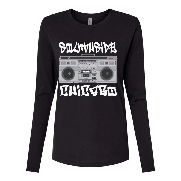 Southside Chicago Boom Box Womens Cotton Relaxed Long Sleeve T-Shirt