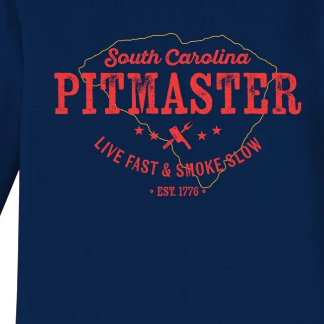 South Carolina Bbq Pitmaster For Meat Smoking Grilling Dad Gift Baby Long Sleeve Bodysuit