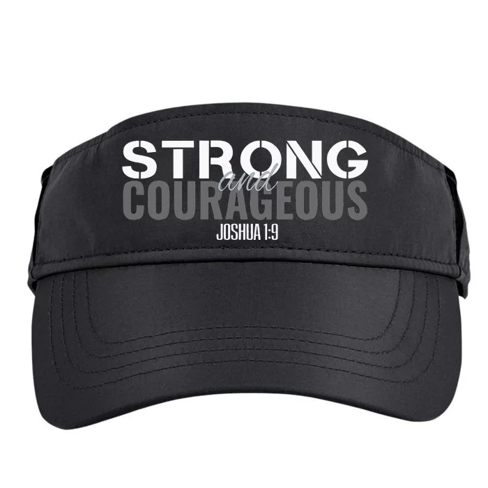 Strong & Courageous Bible Verse Tee For Women Men Christian Adult Drive Performance Visor