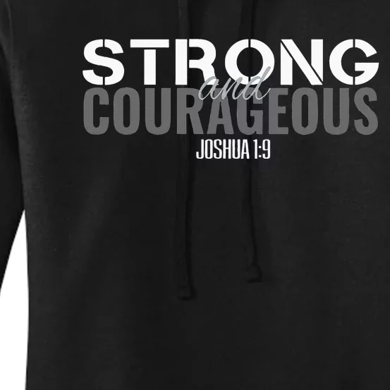 Strong & Courageous Bible Verse Tee For Women Men Christian Women's Pullover Hoodie