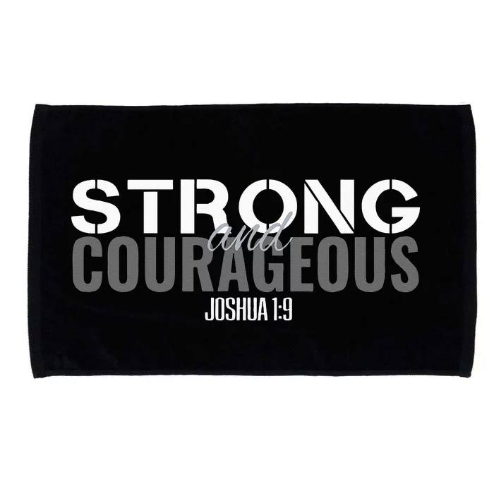 Strong & Courageous Bible Verse Tee For Women Men Christian Microfiber Hand Towel