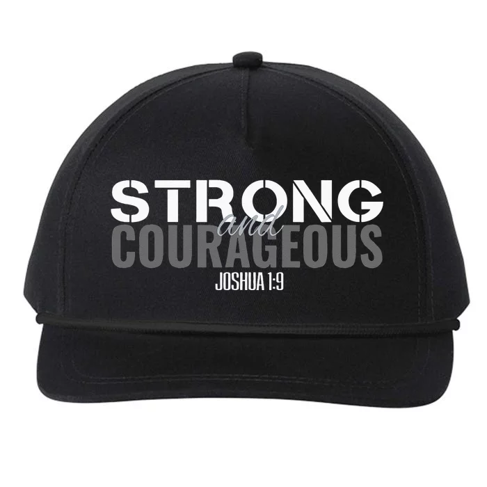 Strong & Courageous Bible Verse Tee For Women Men Christian Snapback Five-Panel Rope Hat