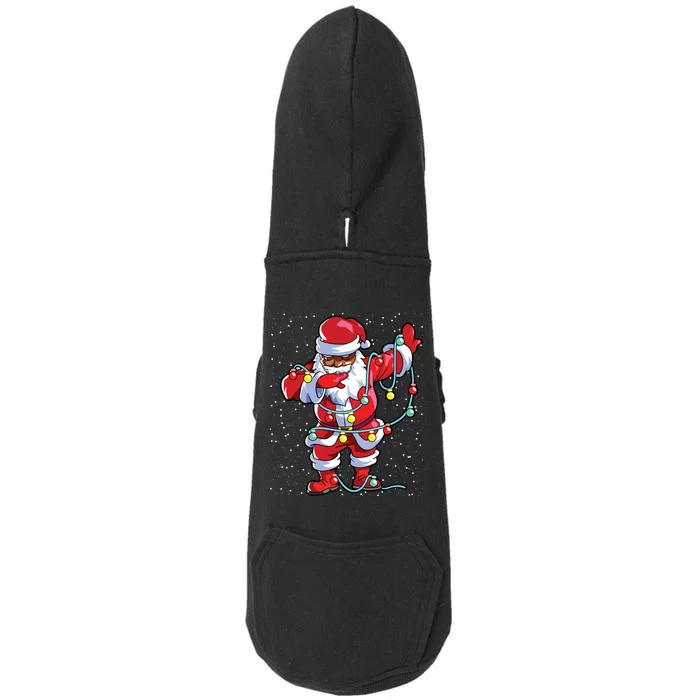 Santa Claus Black Christmas Afro African American Xmas Doggie 3-End Fleece Hoodie