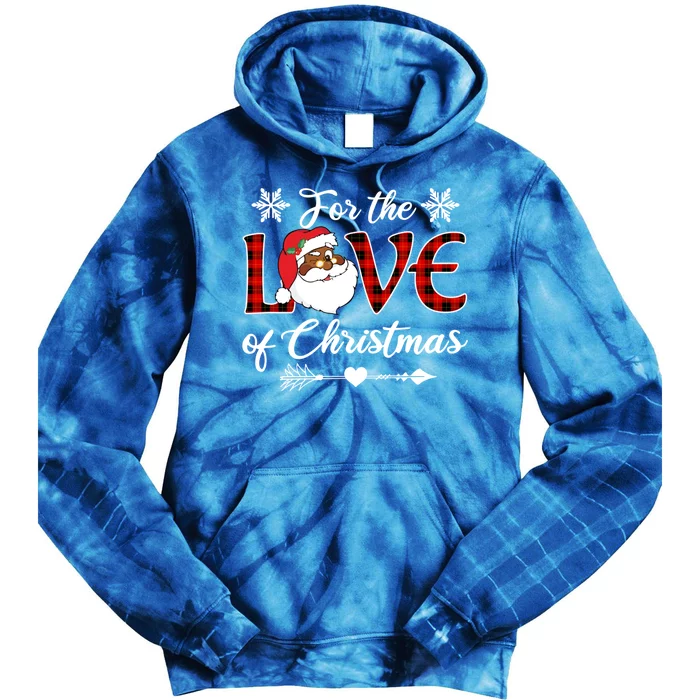 Santa Claus Black Xmas Santa Afro African American Proud Cool Gift Tie Dye Hoodie