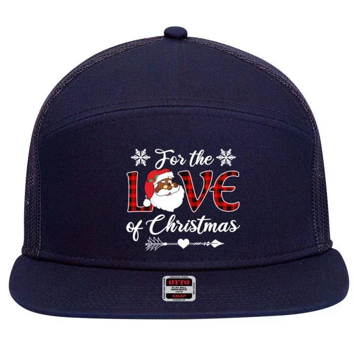 Santa Claus Black Xmas Santa Afro African American Proud Cool Gift 7 Panel Mesh Trucker Snapback Hat