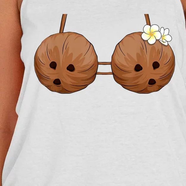 Summer Coconut Bra Halloween Costume Hawaii Women's Knotted Racerback Tank