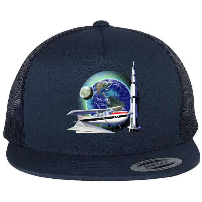 Science Club Blast Off Flat Bill Trucker Hat