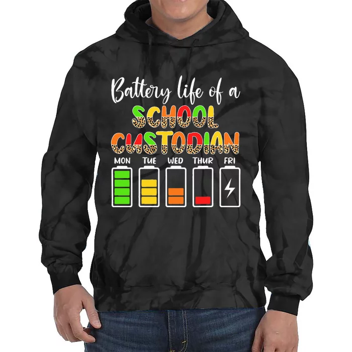 School Custodian Battery Life School Janitor Tie Dye Hoodie