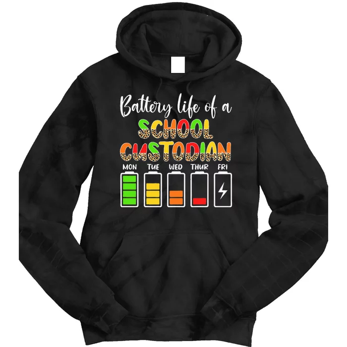 School Custodian Battery Life School Janitor Tie Dye Hoodie