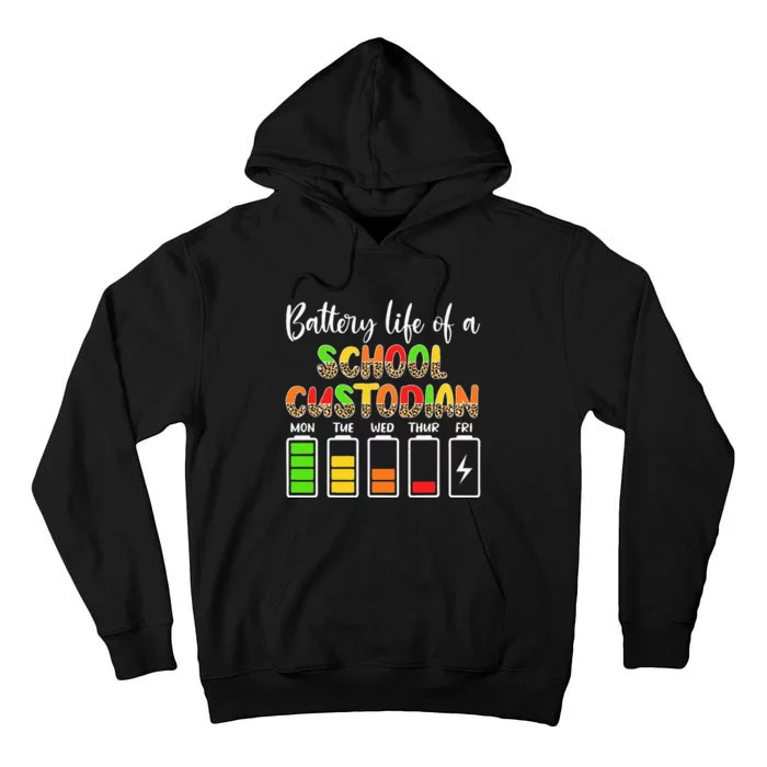 School Custodian Battery Life School Janitor Tall Hoodie