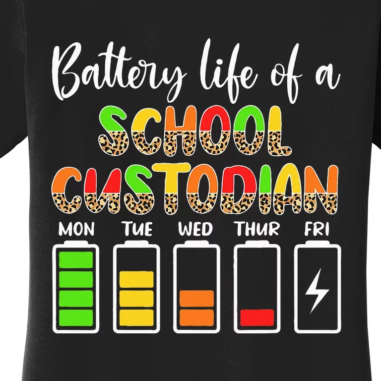 School Custodian Battery Life School Janitor Women's T-Shirt