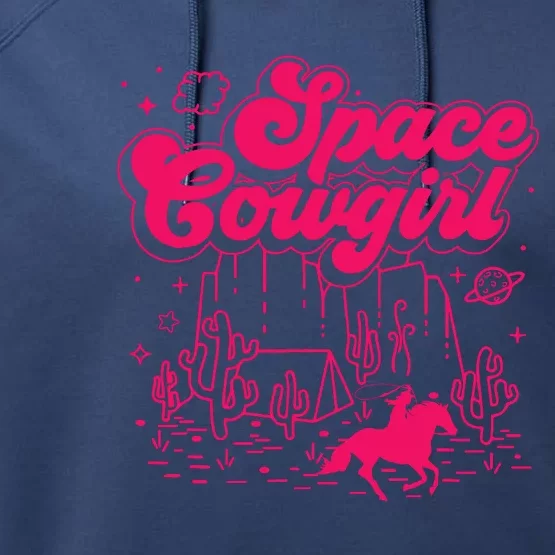 Space Cowgirl Bachelorette Party Rodeo Girl Wo Performance Fleece Hoodie