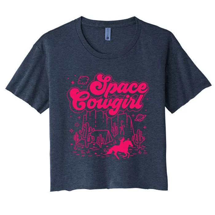 Space Cowgirl Bachelorette Party Rodeo Girl Wo Women's Crop Top Tee