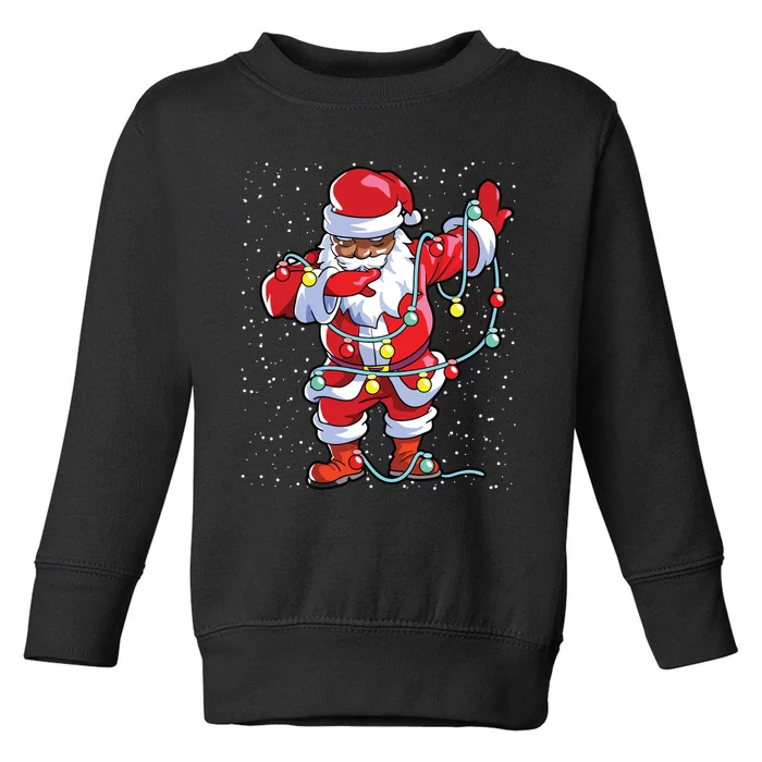 Santa Claus Black Christmas Afro African American Xmas Toddler Sweatshirt