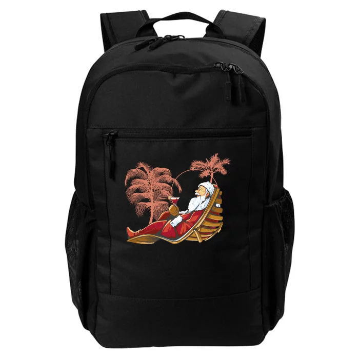 Santa Claus Beach Cocktail Christmas Daily Commute Backpack