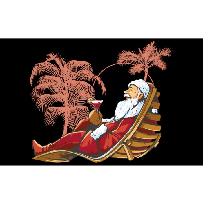 Santa Claus Beach Cocktail Christmas Bumper Sticker