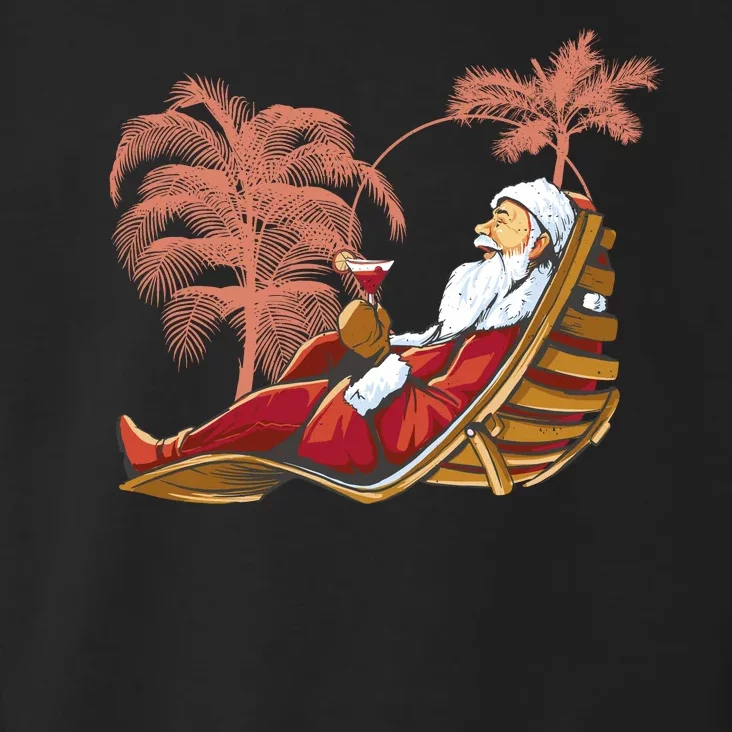 Santa Claus Beach Cocktail Christmas Toddler Hoodie