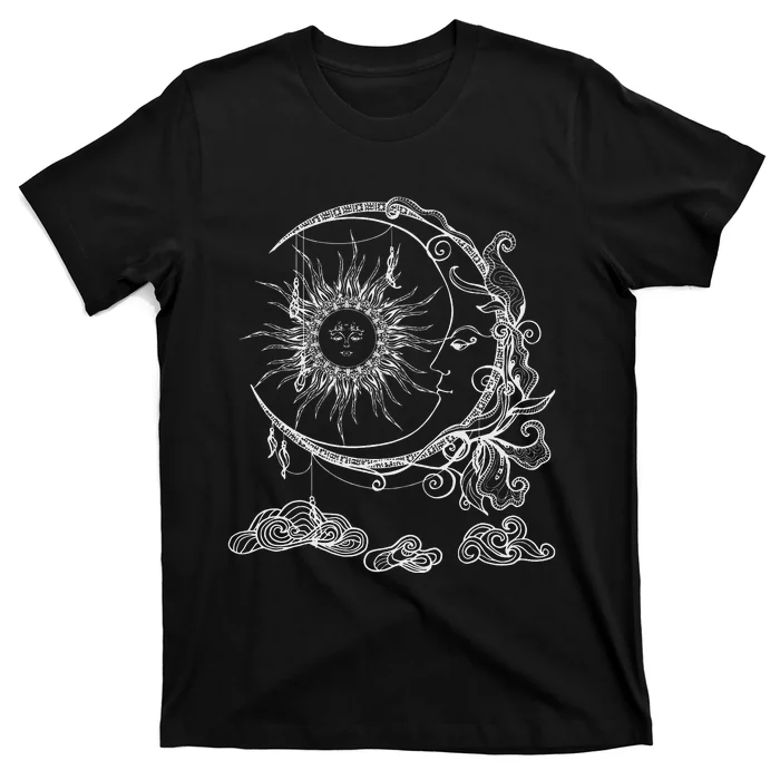 Space Celestial Bodies Sun Moon Boho Luna Solar Astronomy T-Shirt