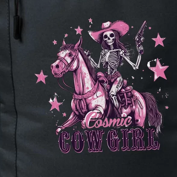 Skeleton Cosmic Cowgirl Funny Halloween Spooky Vibes Daily Commute Backpack