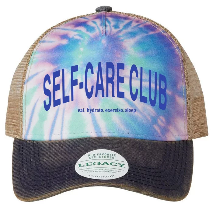 Self Care Club Eat Hydrate Exercise Sleep Legacy Tie Dye Trucker Hat