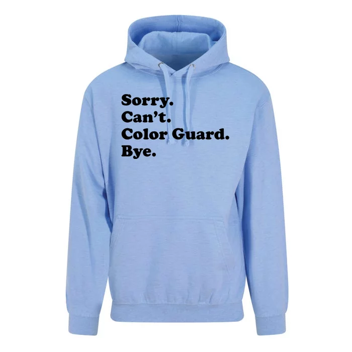 Sorry Cant Color Guard Bye Funny Color Guard Unisex Surf Hoodie